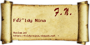 Földy Nina névjegykártya